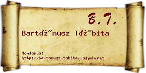 Bartánusz Tábita névjegykártya